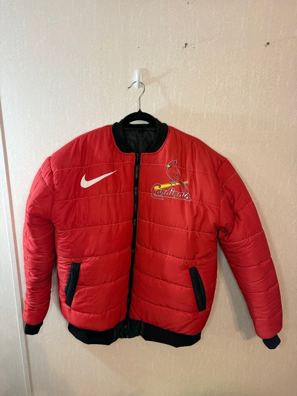 Nike St Louis Cardinals Reversible Puffer Bomber Jacket MLB Red Men’s L